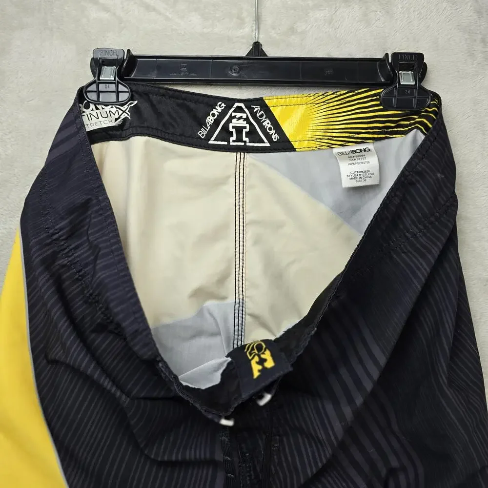 Billabong Andy Irons Board Shorts Mens 38 Colorblock Platinum X Quad Stretch